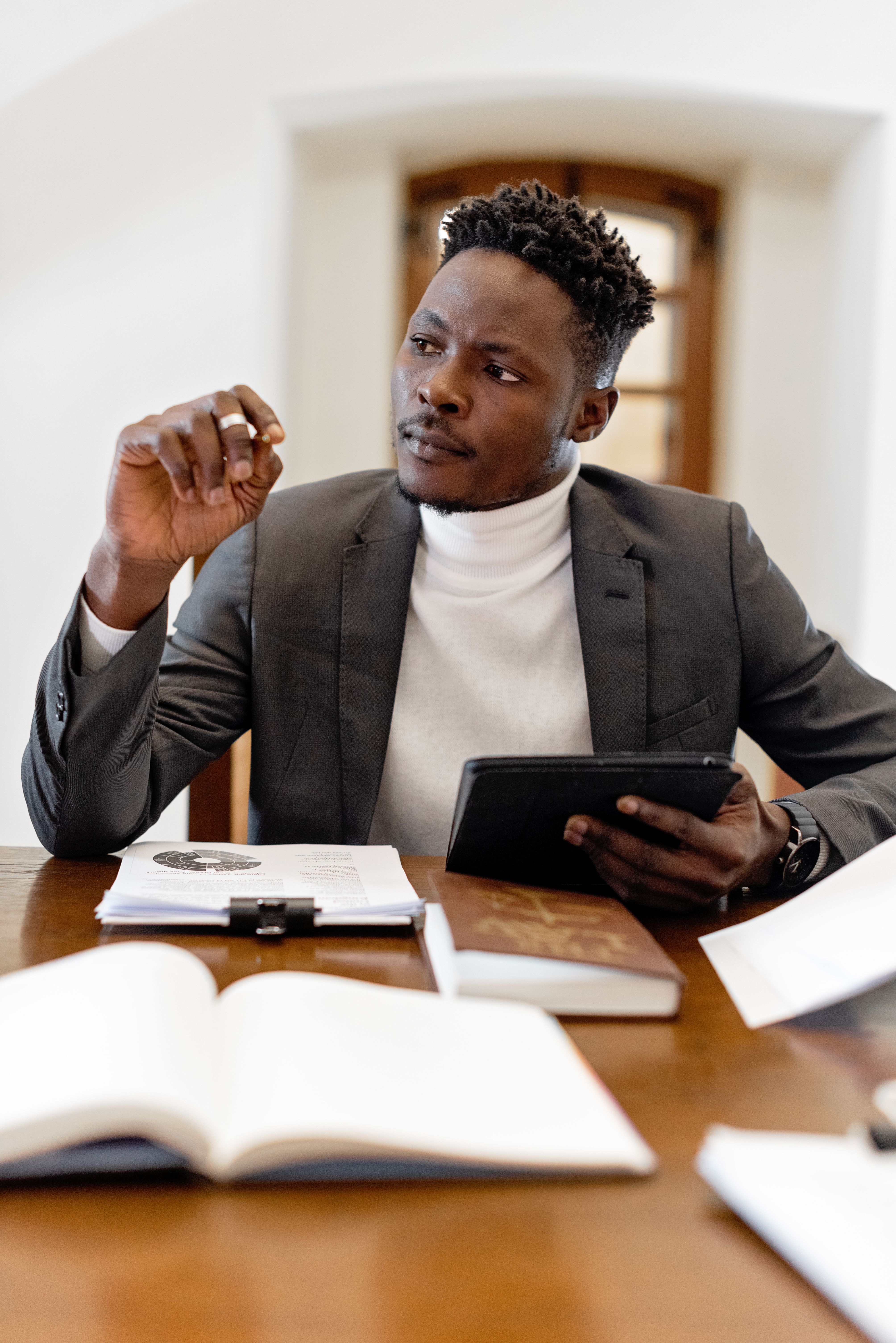 A consultant reviewing market evidence and source documents